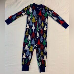 Colorful Christmas Trees Footless Pajamas NWOT